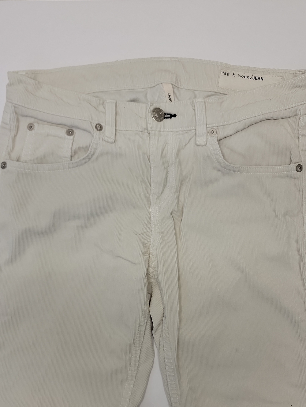 rag & bone Off-White Women's Slim Straight Corduroy Jeans Sz 26 Skinny